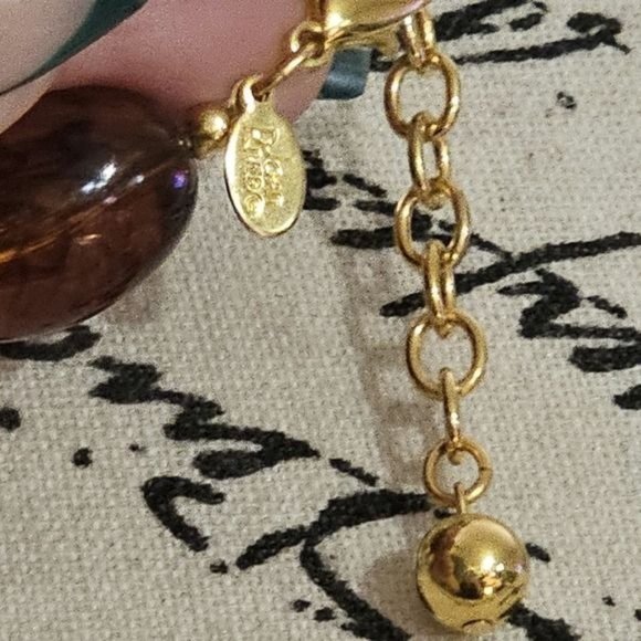 Joan Rivers Graduated Gold & Earth Toned Lucite Beaded Necklace 24-28" - Picture 5 of 5